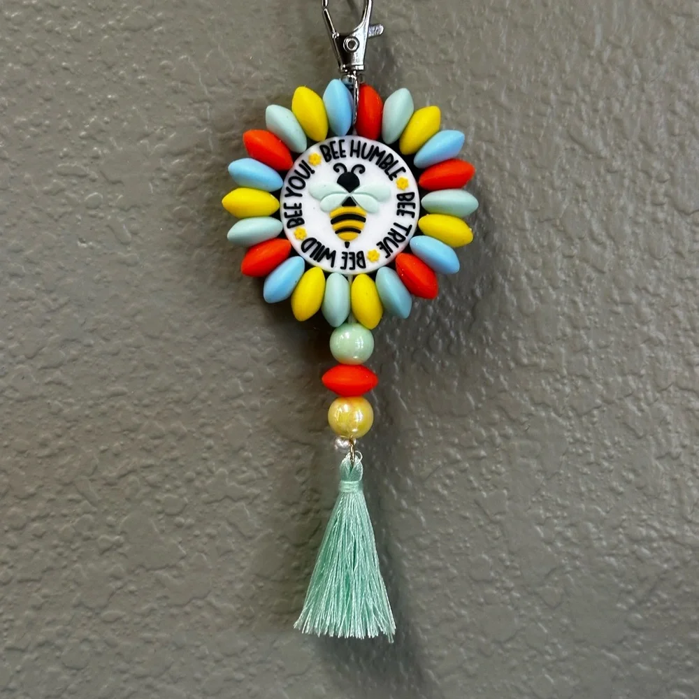 Colorful Beaded Key Holder with Tassel